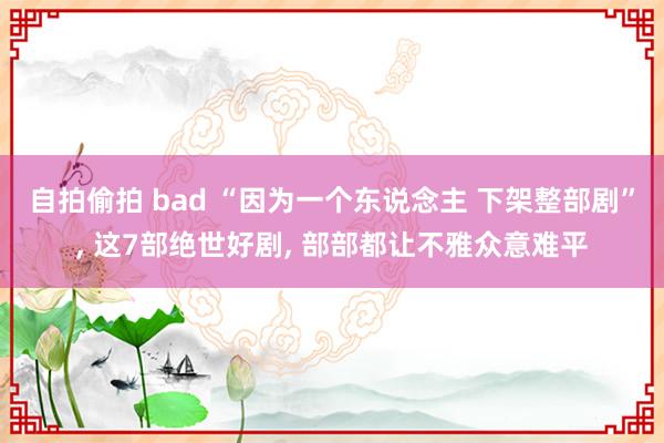 自拍偷拍 bad “因为一个东说念主 下架整部剧”， 这7部绝世好剧， 部部都让不雅众意难平