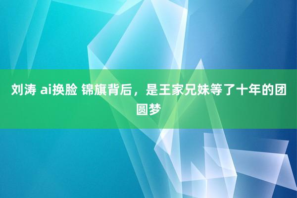 刘涛 ai换脸 锦旗背后，是王家兄妹等了十年的团圆梦