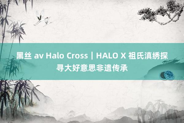 黑丝 av Halo Cross｜HALO X 祖氏滇绣探寻大好意思非遗传承