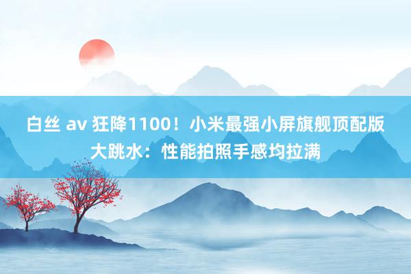 白丝 av 狂降1100！小米最强小屏旗舰顶配版大跳水：性能拍照手感均拉满