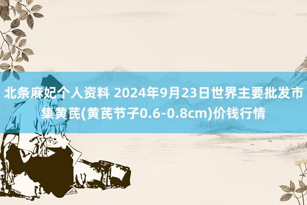 北条麻妃个人资料 2024年9月23日世界主要批发市集黄芪(黄芪节子0.6-0.8cm)价钱行情