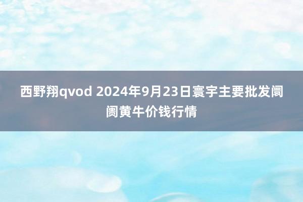 西野翔qvod 2024年9月23日寰宇主要批发阛阓黄牛价钱行情