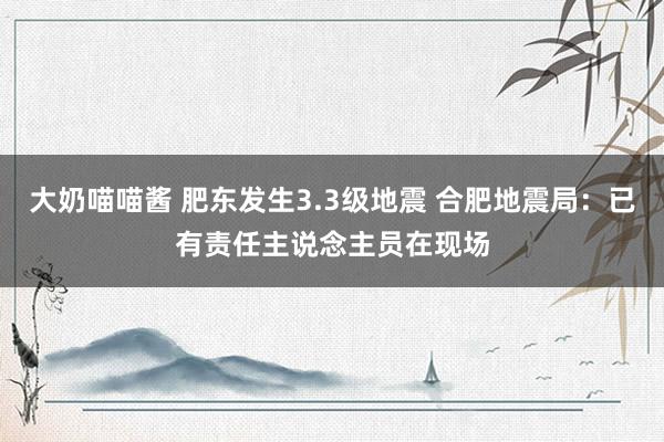 大奶喵喵酱 肥东发生3.3级地震 合肥地震局：已有责任主说念主员在现场