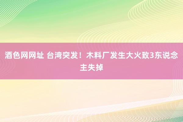 酒色网网址 台湾突发！木料厂发生大火致3东说念主失掉