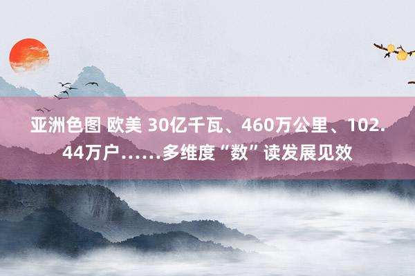 亚洲色图 欧美 30亿千瓦、460万公里、102.44万户……多维度“数”读发展见效