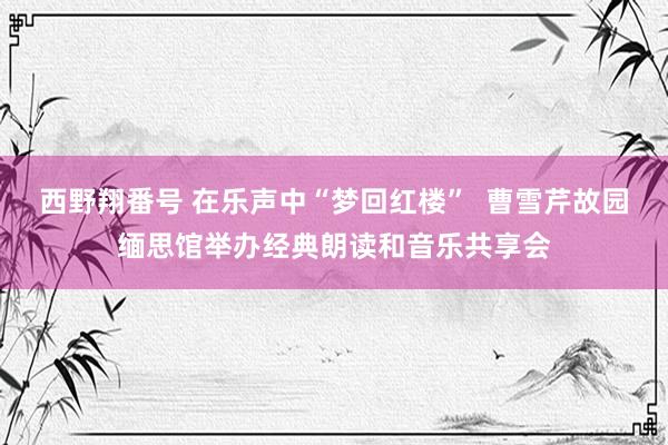 西野翔番号 在乐声中“梦回红楼”  曹雪芹故园缅思馆举办经典朗读和音乐共享会