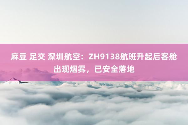 麻豆 足交 深圳航空：ZH9138航班升起后客舱出现烟雾，已安全落地