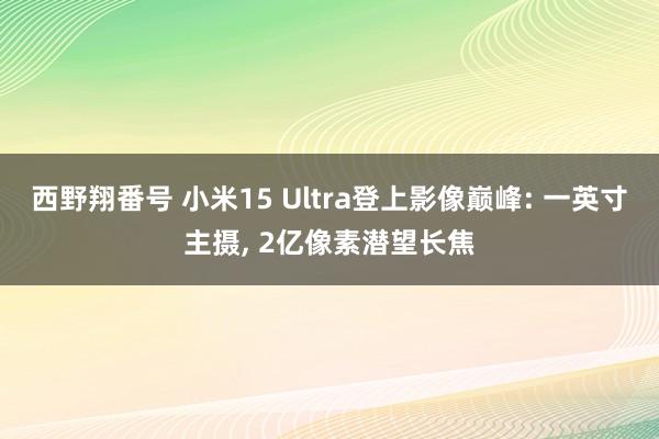 西野翔番号 小米15 Ultra登上影像巅峰: 一英寸主摄， 2亿像素潜望长焦