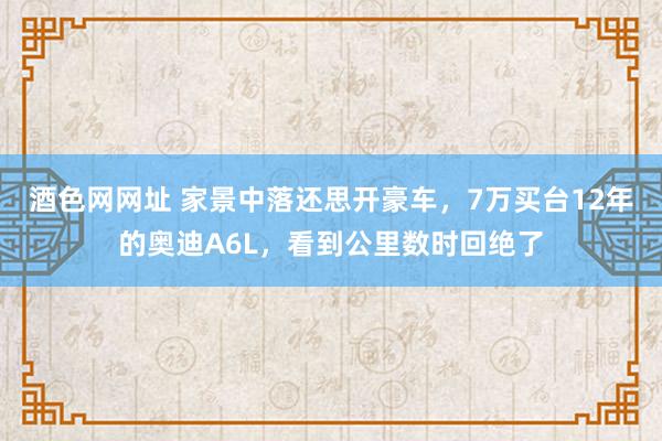 酒色网网址 家景中落还思开豪车，7万买台12年的奥迪A6L，看到公里数时回绝了