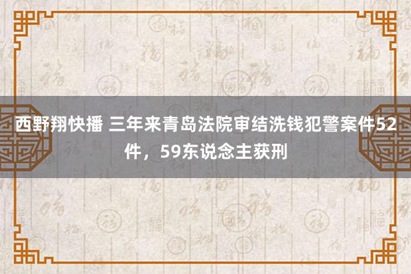 西野翔快播 三年来青岛法院审结洗钱犯警案件52件，59东说念主获刑