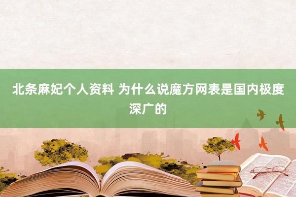 北条麻妃个人资料 为什么说魔方网表是国内极度深广的