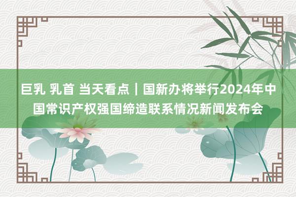 巨乳 乳首 当天看点｜国新办将举行2024年中国常识产权强国缔造联系情况新闻发布会